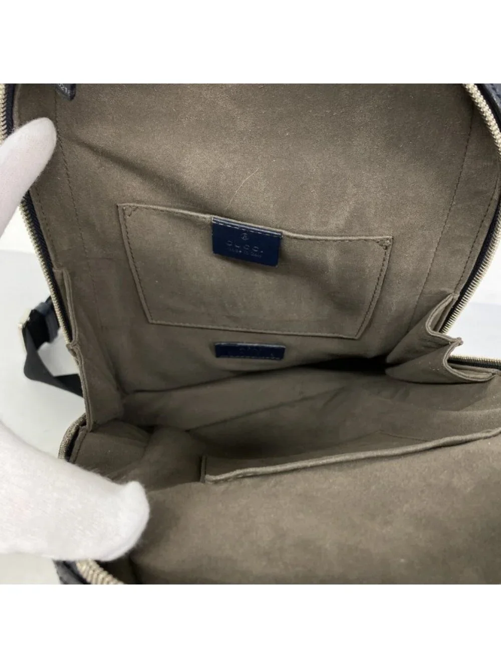 Gucci Belt Bag Guccissima Leather Navy Silver